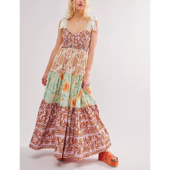 NWT FREE PEOPLE Bluebell Maxi Dress / Lilac Combo Size M - Picture 5 of 11